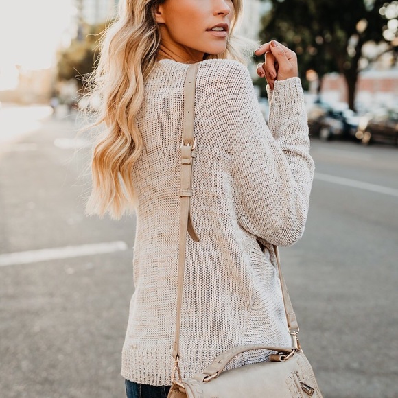 Style on Point Sweater in Oatmeal - Picture 2 of 5